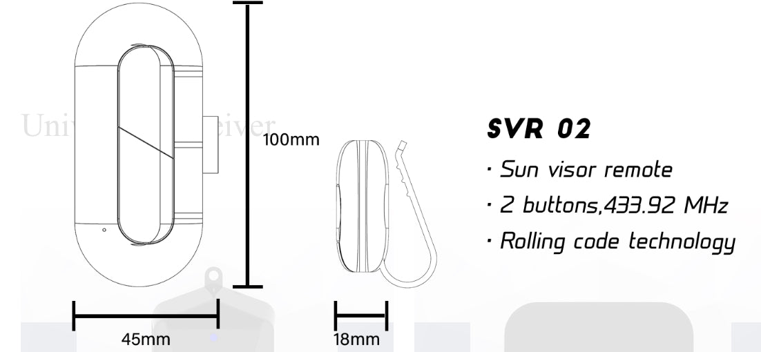 Premium Garage Doors Motor remote (sun-visor remote)