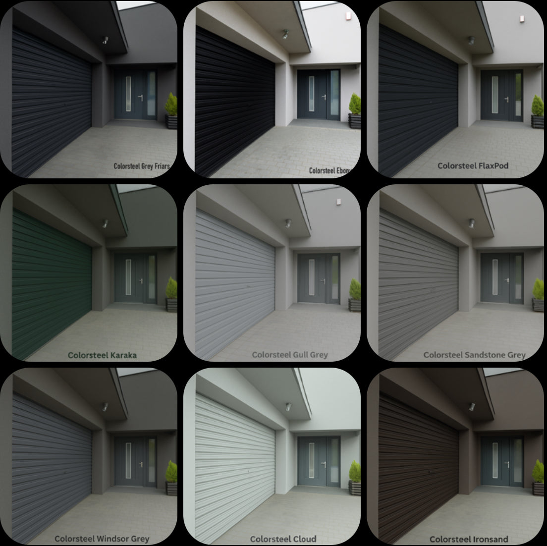 Colorsteel Roller Garage Door 2.4M High- Choose Width