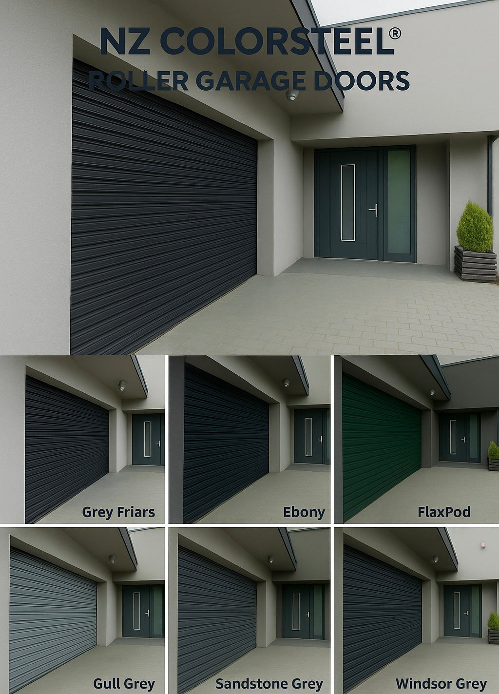 Colorsteel Roller Garage Door 2.4M High- Choose Width