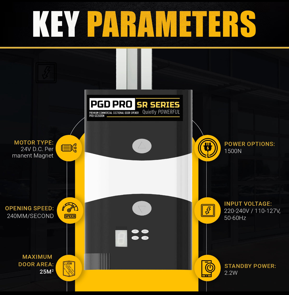 Heavy Duty Garage Door Motor, Rail And Remotes. 3.7M high