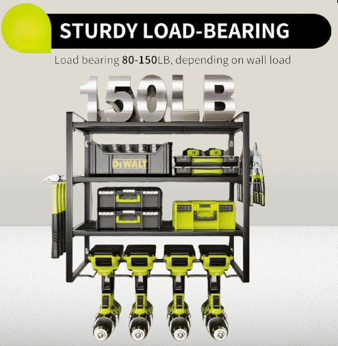 PGS Power Tool Organizer – Heavy-Duty Wall-Mounted Storage Rack