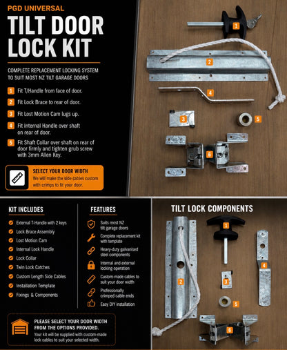 Tilt Door Replacement Lock. Full Kit With Handle, Keys & Fitting Kit