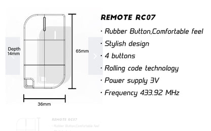 Premium Garage Doors Motor Remote.