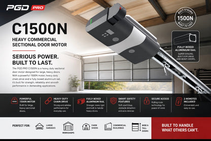 PGD PRO SC1500 Heavy Commercial Sectional Garage Door Motor