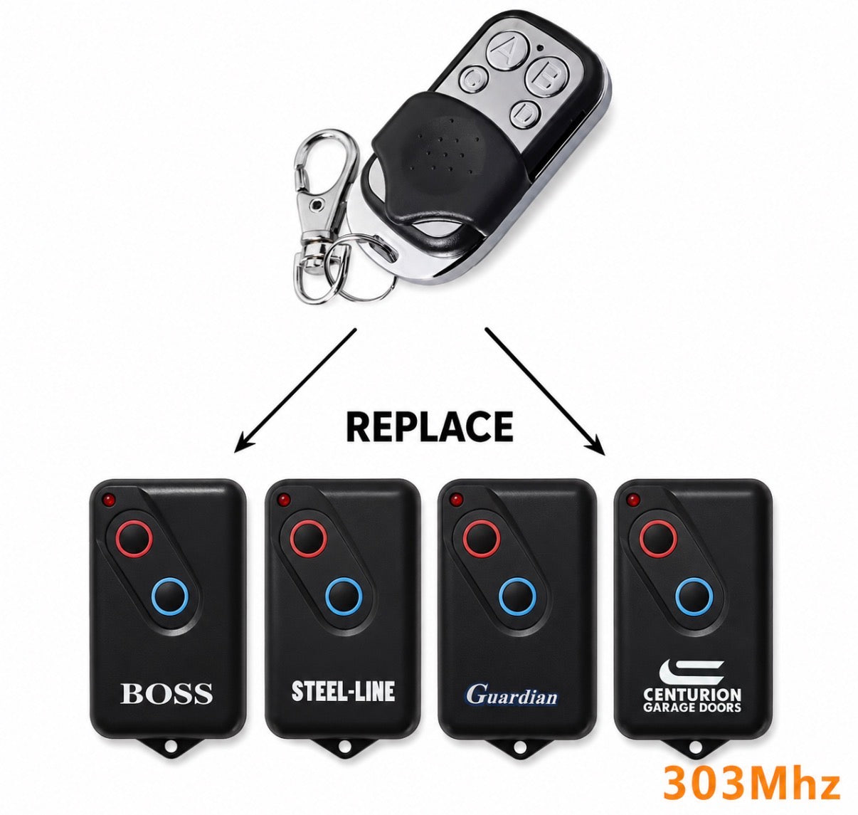 Steel-line, Guardian, Centurion, Boss Garage Door Remote