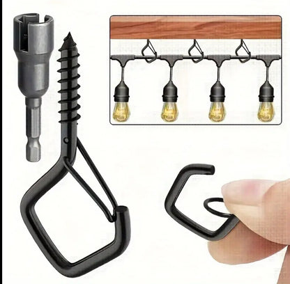 Screw In Hook With Clip 10 pack