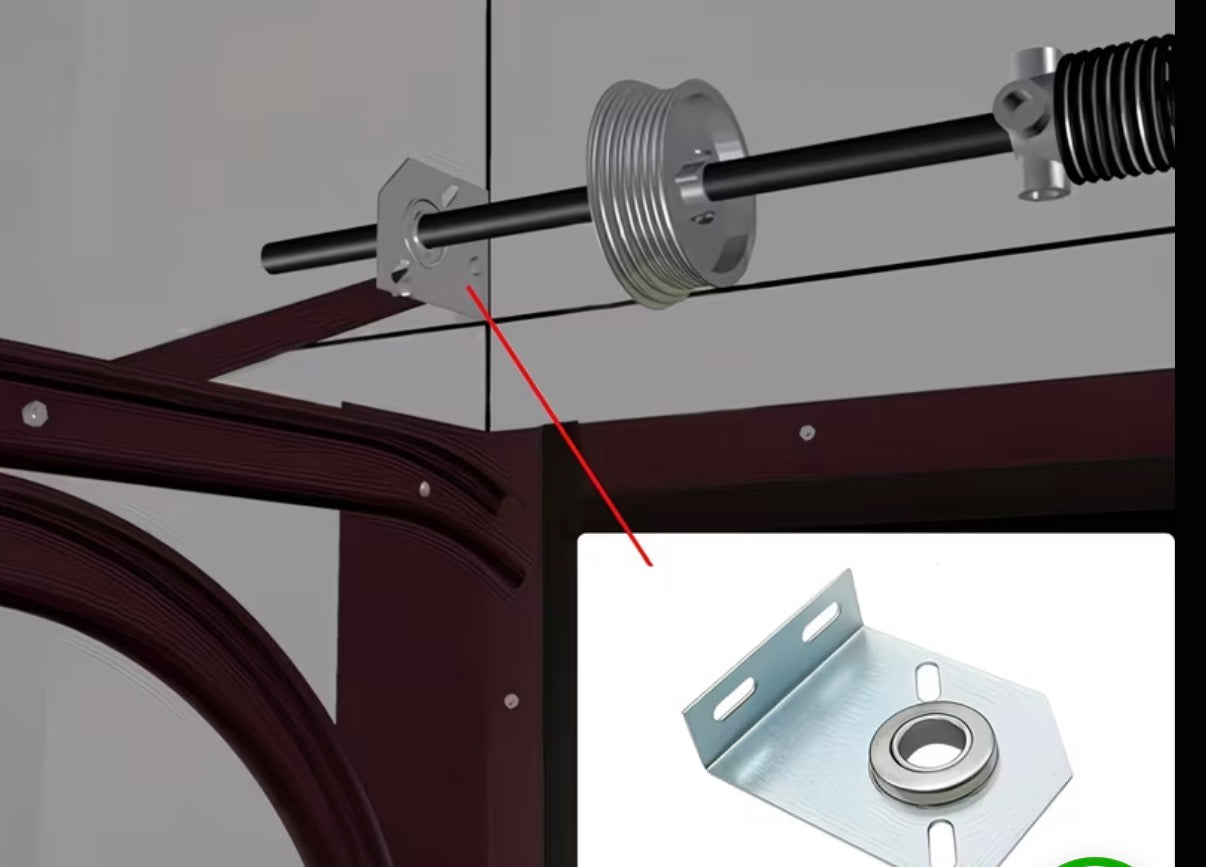 Spring pole bracket sectional panel door