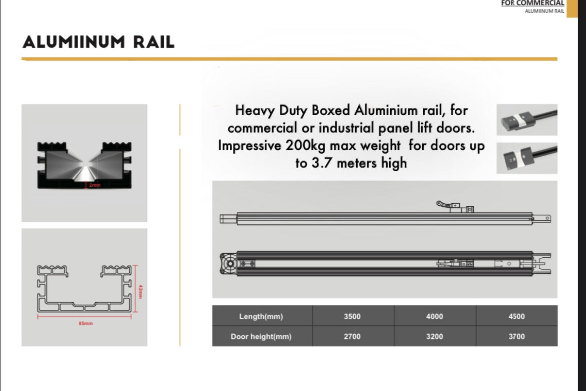 Heavy Duty Garage Door Motor, Rail And Remotes. 3.7M high