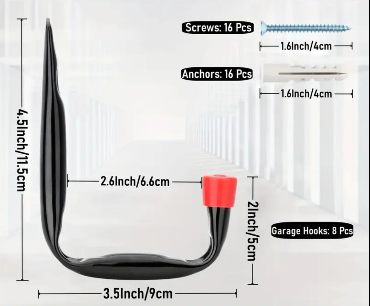 Heavy-Duty Garage Wall Hook – Single Piece