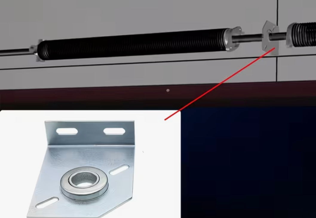 Spring pole bracket sectional panel door