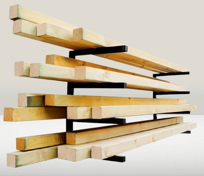 PGS Heavy-Duty Lumber Storage Racks– Wall-Mounted Metal Rack for Wood, Pipes & More