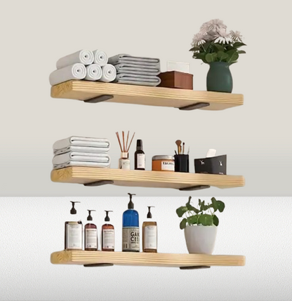 PGS Heavy-Duty Cast Iron Floating Shelf Brackets (2-Pack) – Black Metal Wall Shelf Supports